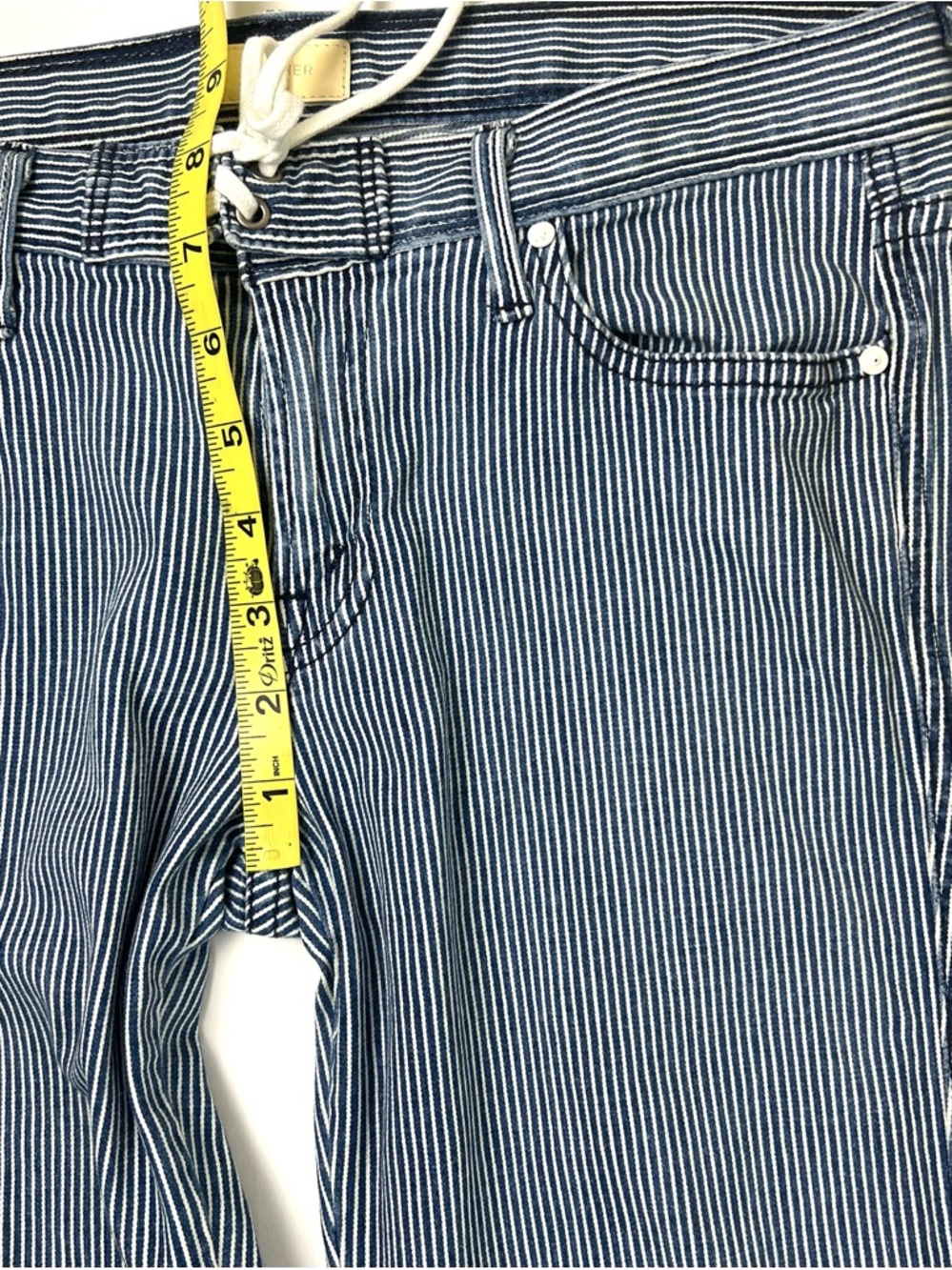 MOTHER Tie Me--Up Rascal Pinstripe Cropped Jeans - Picture 15 of 16
